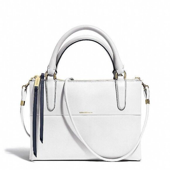Coach Mini Borough Bag in White with Matching Mini Keychain Bag Charm - Picture 8 of 10